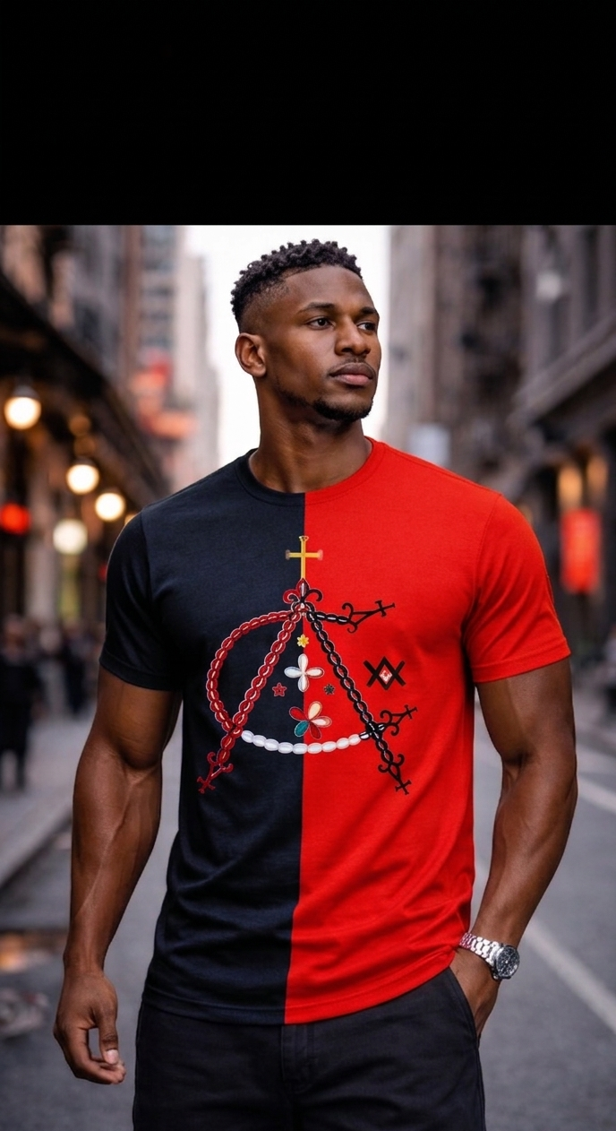 T-Shirt Bilolo Kongo – Noir & Rouge