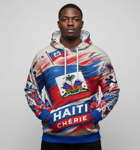Hoodie Haiti Chérie - Drapeau Haïtien