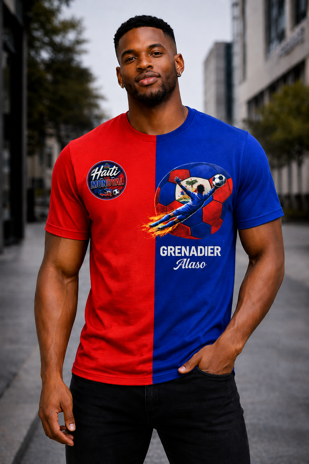 T-Shirt Premium Grenadier Alaso - Football Haïtien