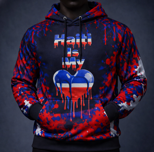 Hoodie Haïti Is My Love - Édition Drapeau